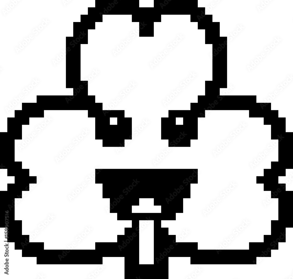 Smiling 8-Bit Cartoon Shamrock Smiling 8-Bit Cartoon Shamrock