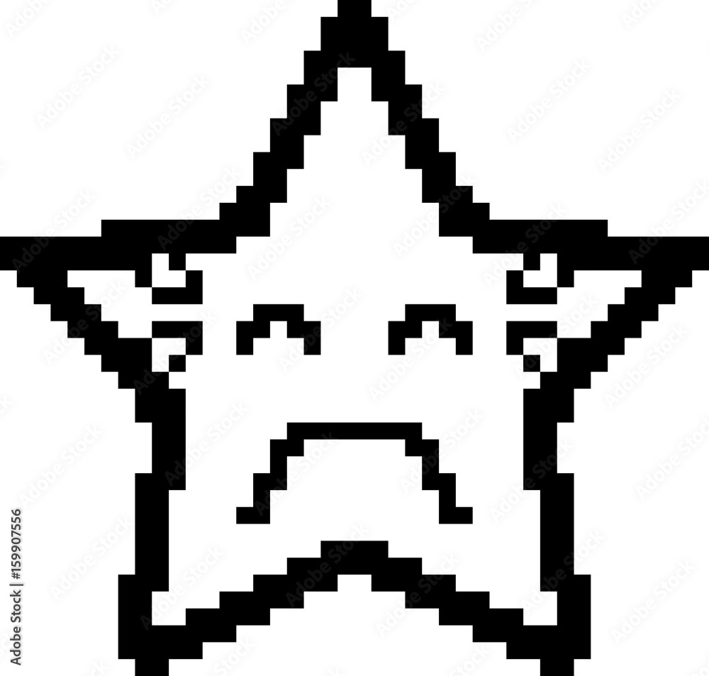 Crying 8-Bit Cartoon Star Crying 8-Bit Cartoon Star