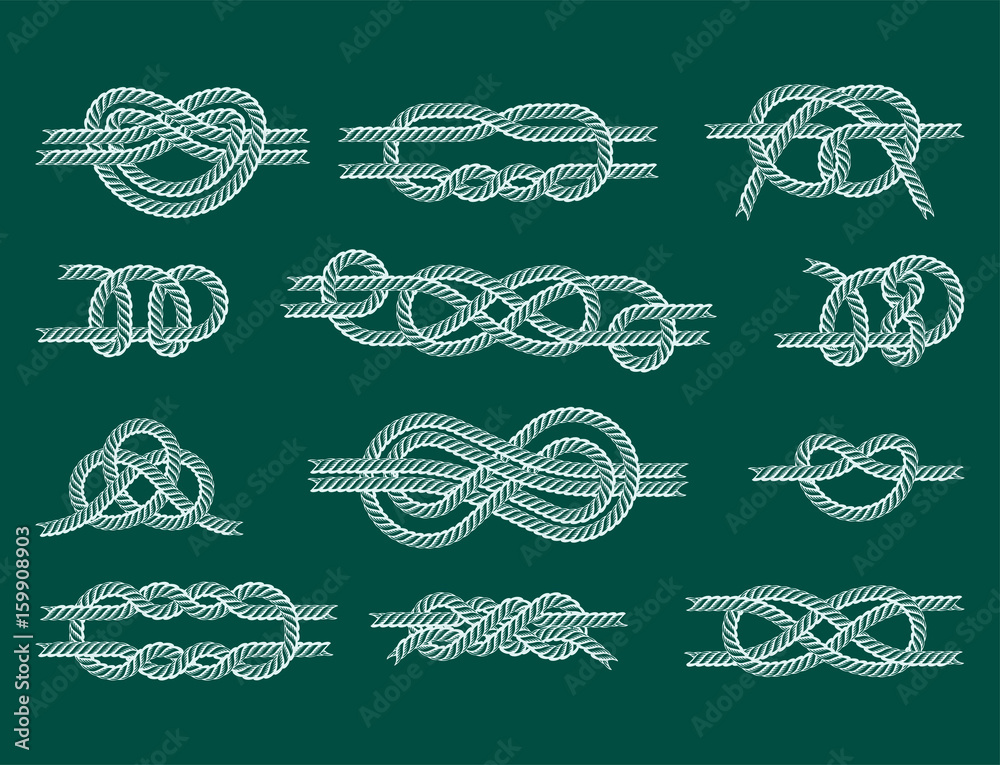 Sea Boat Rope Knots Vector Illustration Isolated Marine Navy Cable sea-boat-rope-knots-vector-illustration-isolated-marine-navy-cable