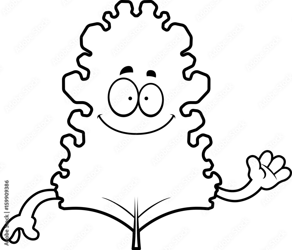 Cartoon Kale Leaf Waving