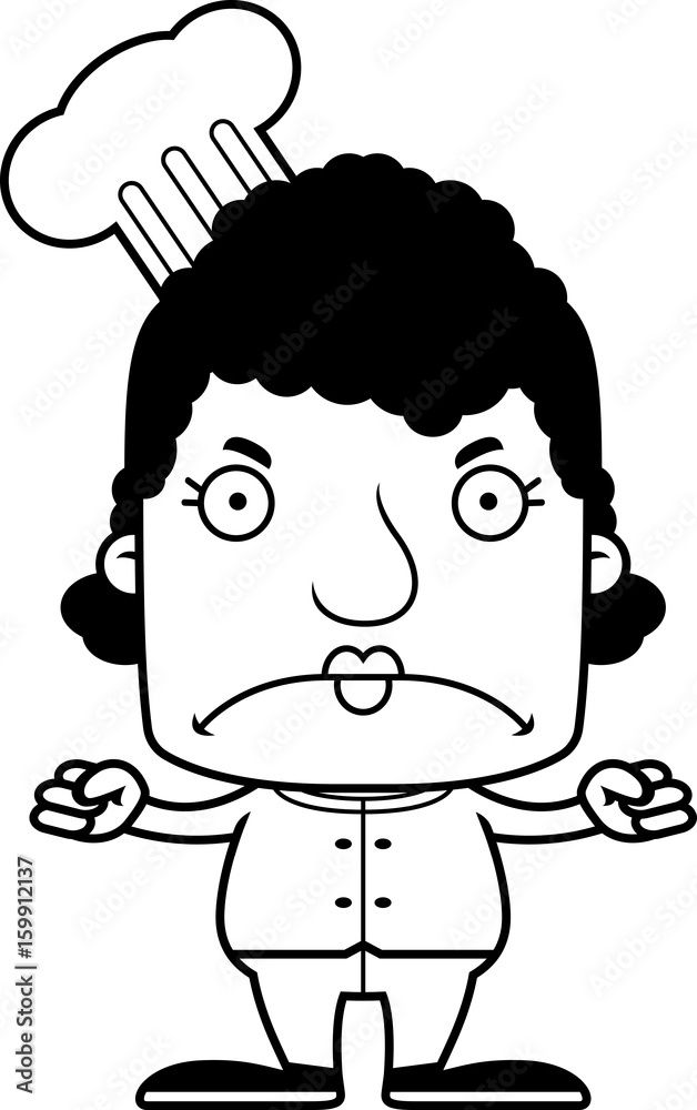 Fototapeta premium Cartoon Angry Chef Woman