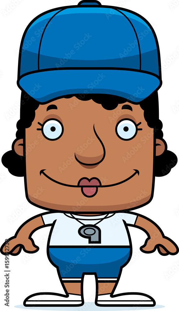 Cartoon Smiling Coach Woman