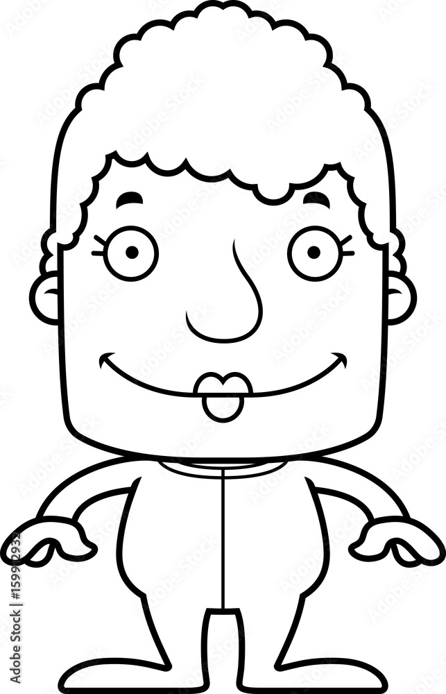 Cartoon Smiling Woman In Pajamas Cartoon Smiling Woman In Pajamas