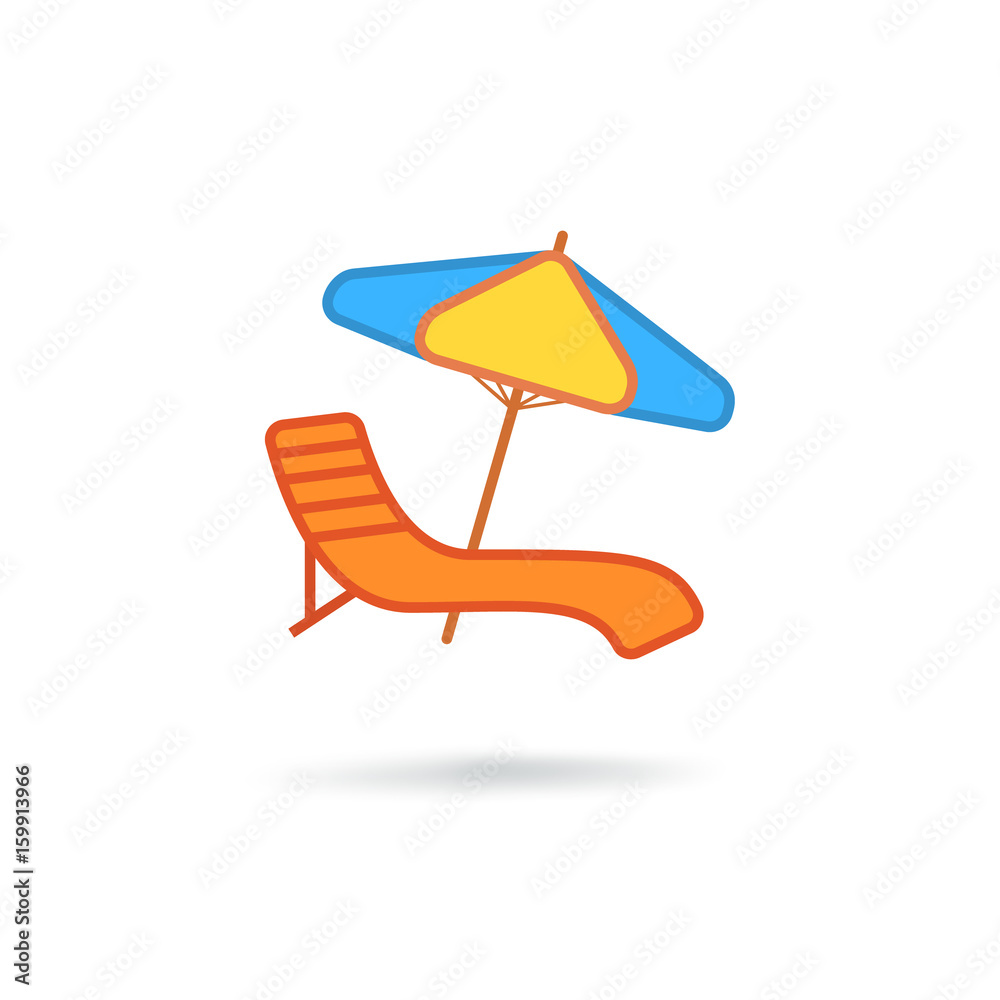Chair and beach umbrella Chair and beach umbrella