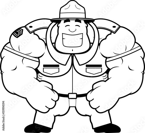 Smiling Cartoon Drill Sergeant