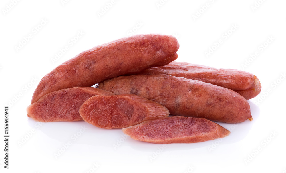 Chinese sausage on white background Chinese sausage on white background