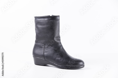 Wallpaper Mural Female Black Boot on White Background, Isolated Product, Top View, Studio. Torontodigital.ca