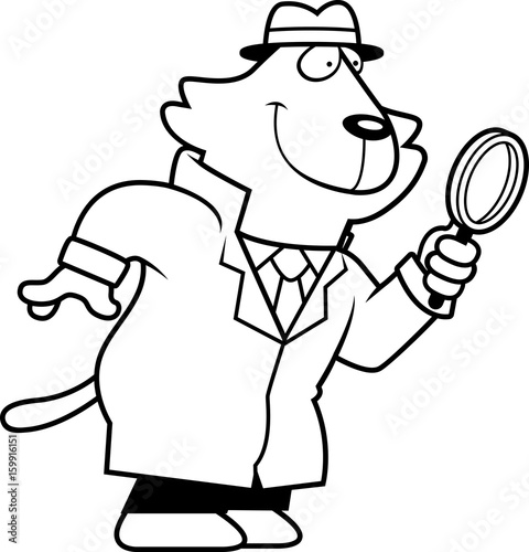 Cartoon Cat Detective