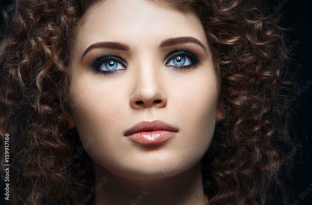 Close up portrait of beautiful woman face Close up portrait of beautiful woman face