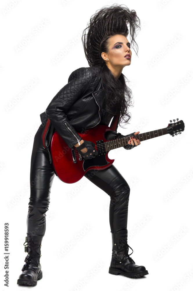 Fototapeta premium Young woman rock star