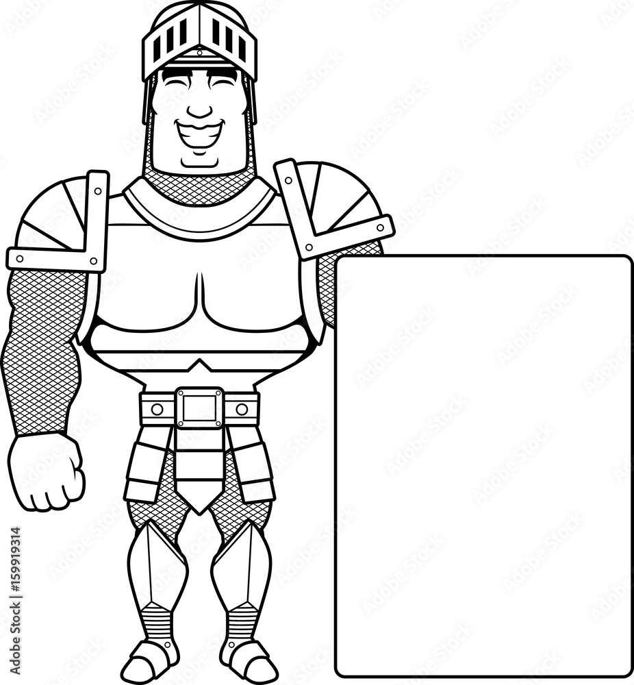 Obraz premium Cartoon Knight Sign