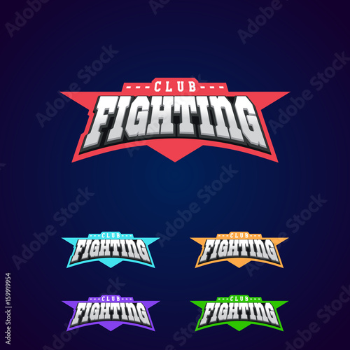 Fight club emblem. Mixed martial arts sport logo on dark background