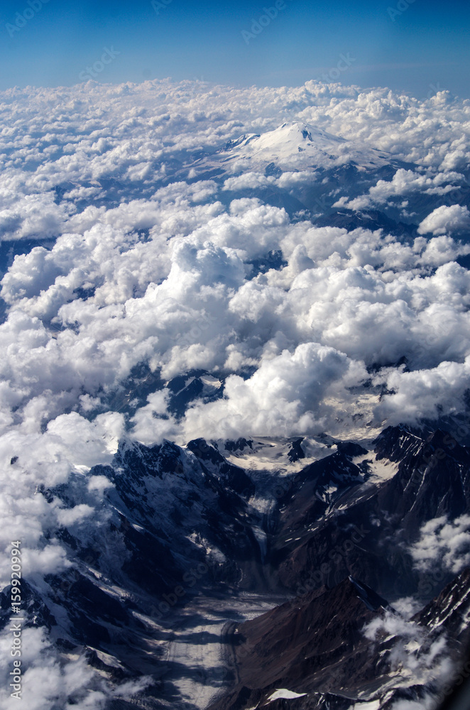 View to Elbrus from the plane