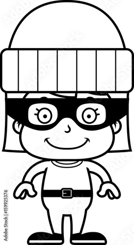 Cartoon Smiling Thief Girl