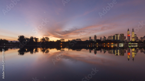 Photography Kuala Lumpur, Malaysia skyline at Titiwangsa Park.