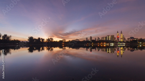 Photography Kuala Lumpur, Malaysia skyline at Titiwangsa Park.