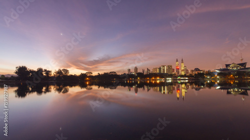 Photography Kuala Lumpur, Malaysia skyline at Titiwangsa Park.