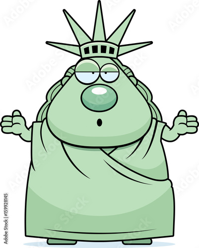 Confused Cartoon Statue of Liberty