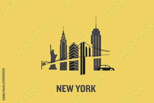 New York city art design concept. Minimalist flat vector illustration.  photo