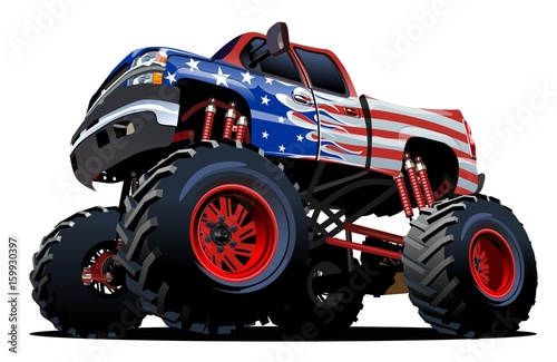Cartoon Monster Truck. Available EPS-10 separated by groups and layers with transparency effects for one-click repaint