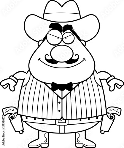 Smiling Cartoon Gunfighter