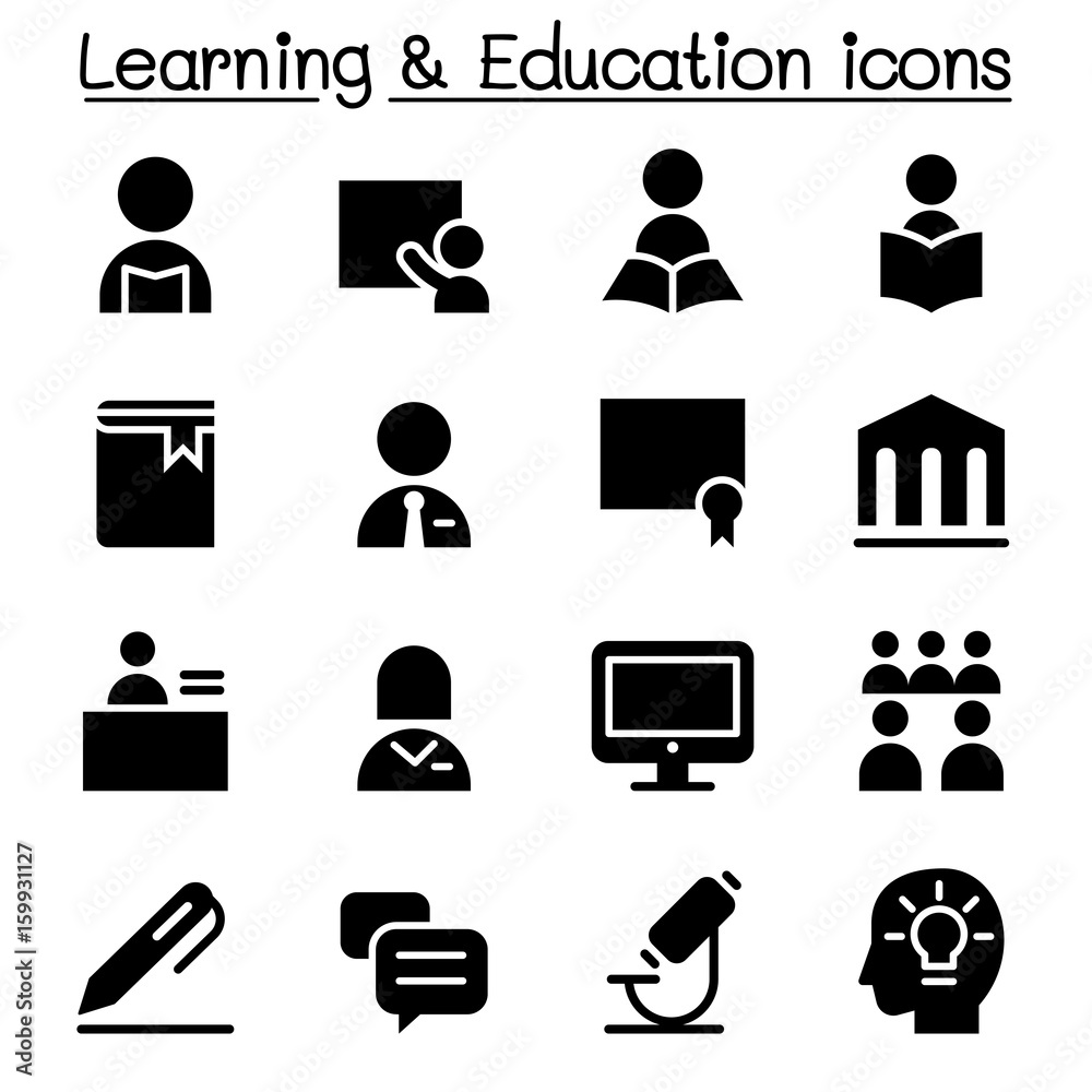 Learning & Education icon set Vector illustration Graphic design