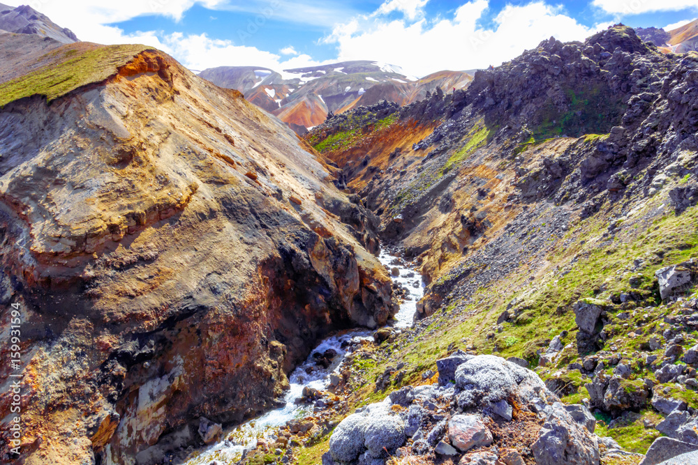 Icelandic landscape. Landmannalaugar, Fjallabak Nature Reserve.