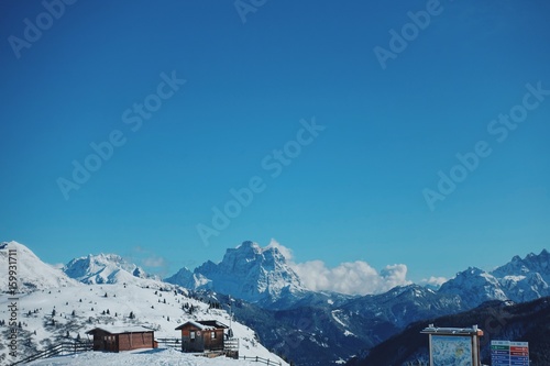View on Italian Dolomites in Winter 
