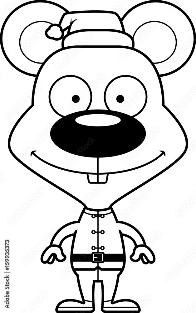Cartoon Smiling Xmas Elf Mouse Cartoon Smiling Xmas Elf Mouse