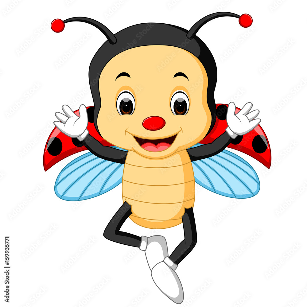 Obraz premium ladybug waving hand with wing