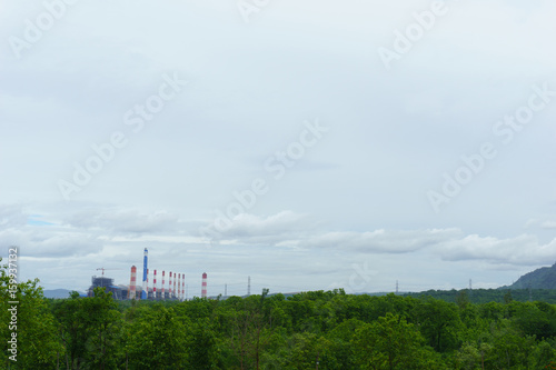 view of power plant in the jungle