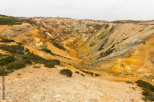 Parys Mountain with ruined windmill photo