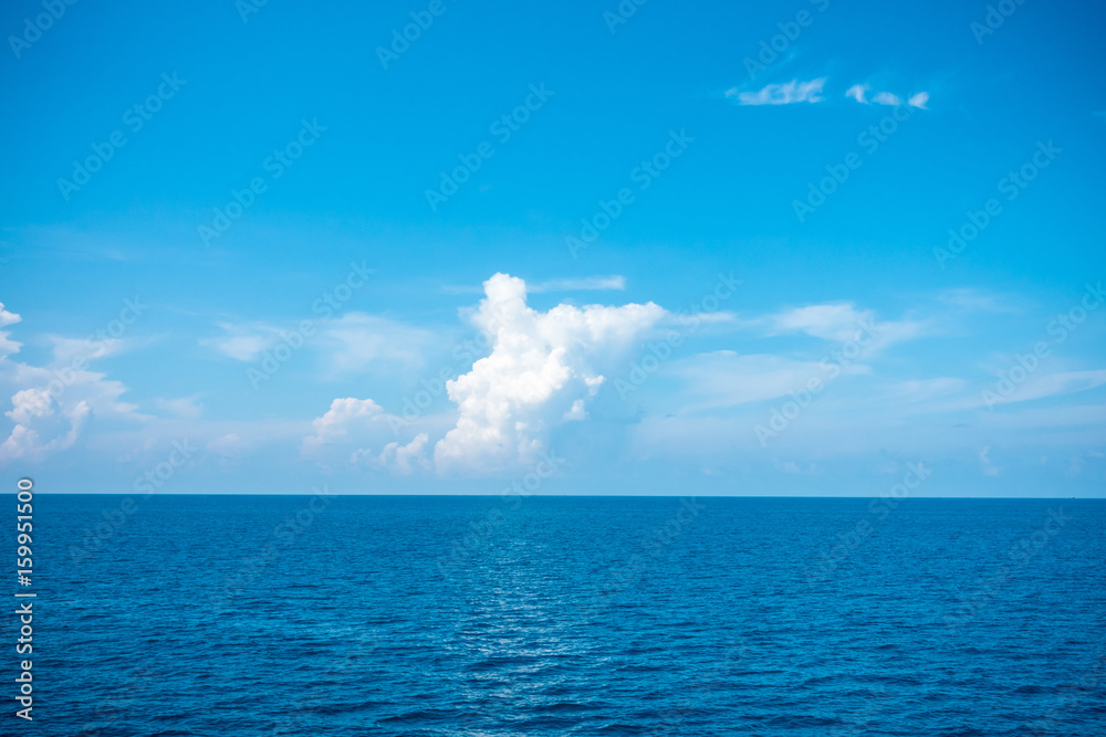 blue sky and blue sea