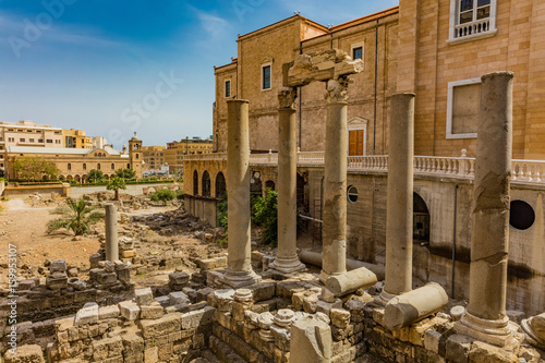 Photographie Roman Cardo Maximus ruins in Beirut capital city of Lebanon Middle east