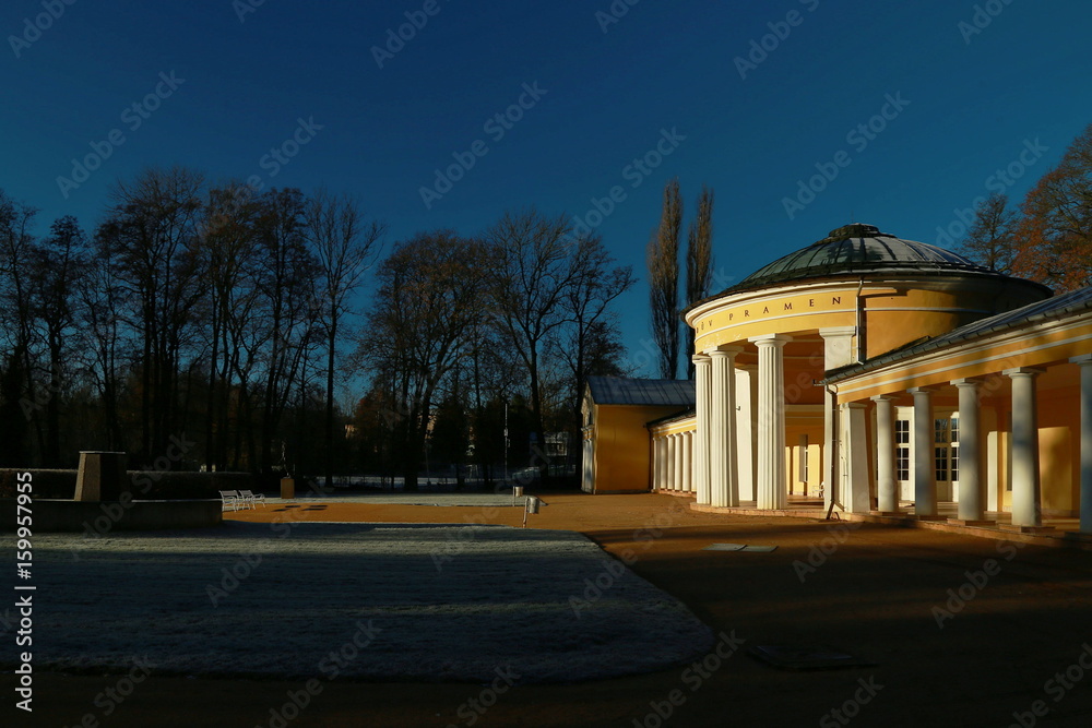 Fototapeta premium Ferdinand quelle in Marienbad in winter