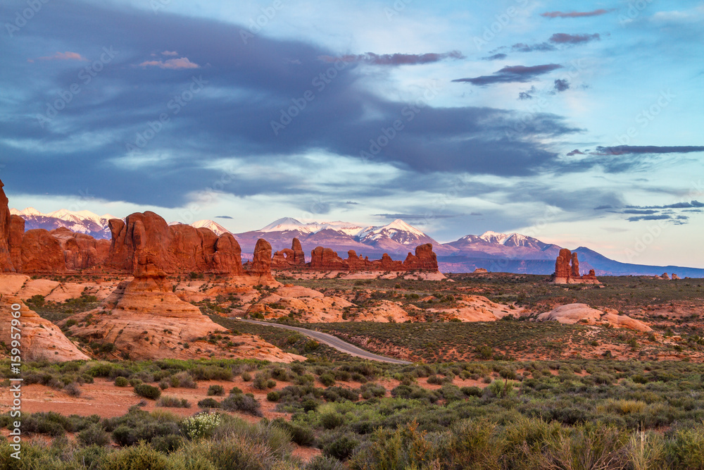Road in The Arches National Park Road in The Arches National Park