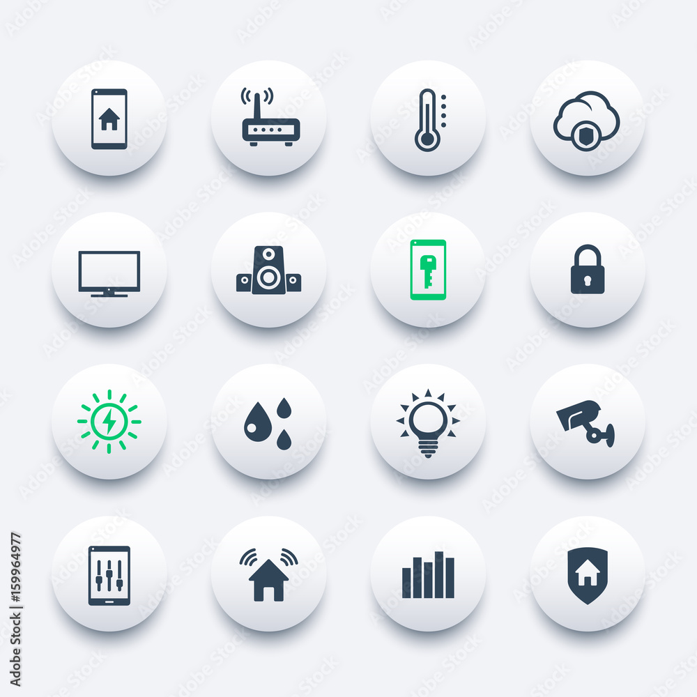 Smart house icons set Smart house icons set