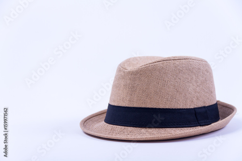 Straw Hat on blue background