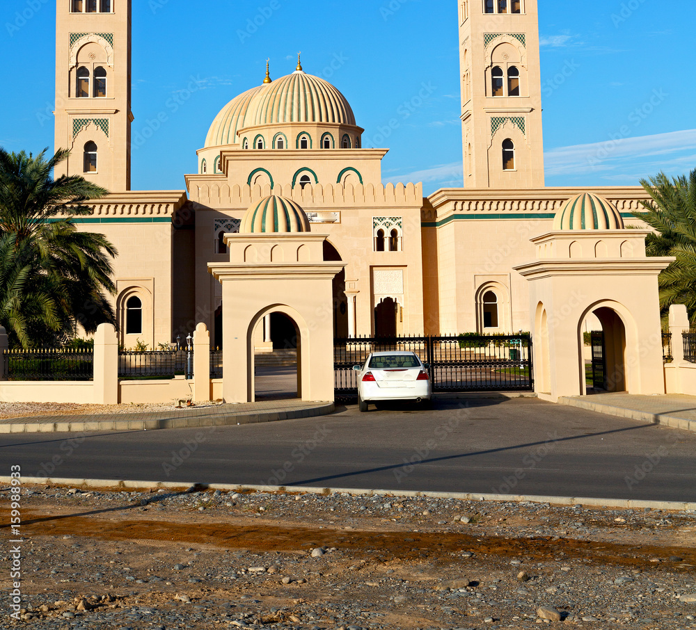Fototapeta premium in oman muscat the old mosque minaret and religion in clear sky