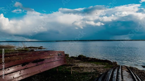 Clouds over Braslav lakes in May. Belarus.