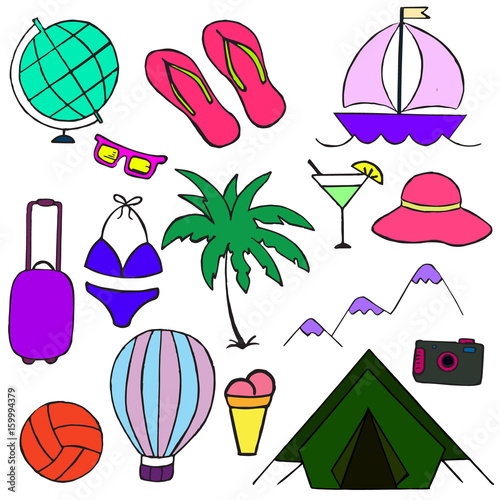 Illustration vacation, travel, summer, vector illustration