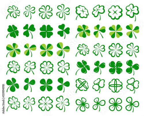 Leaf clover collection set. Vector