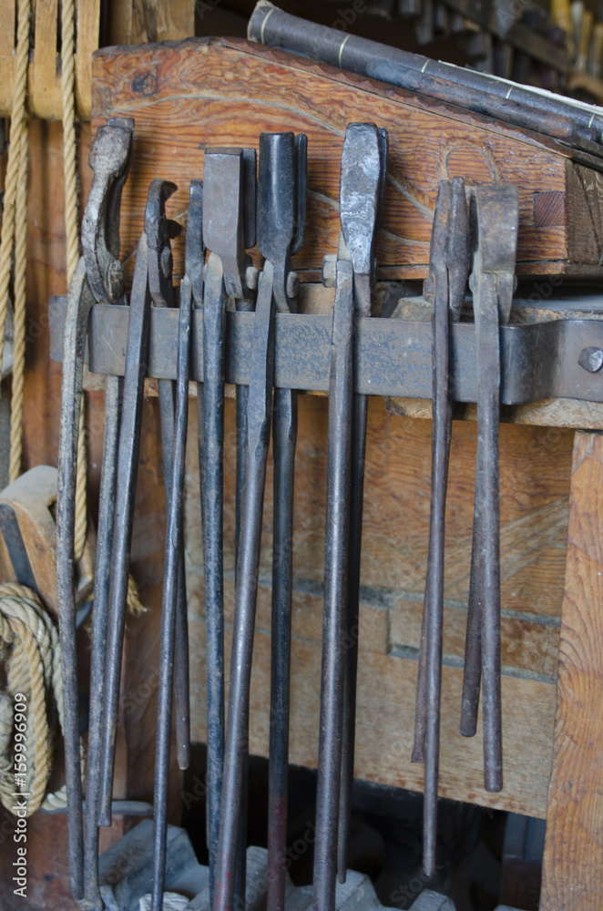 Blacksmith Tools at Bent's Old Fort National Historic Site Blacksmith Tools at Bent's Old Fort National Historic Site