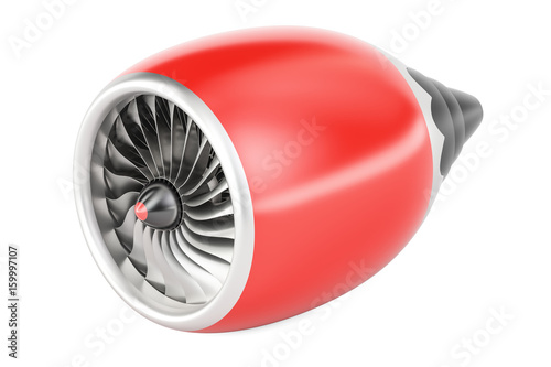 Принти на полотні red jet engine, 3D rendering