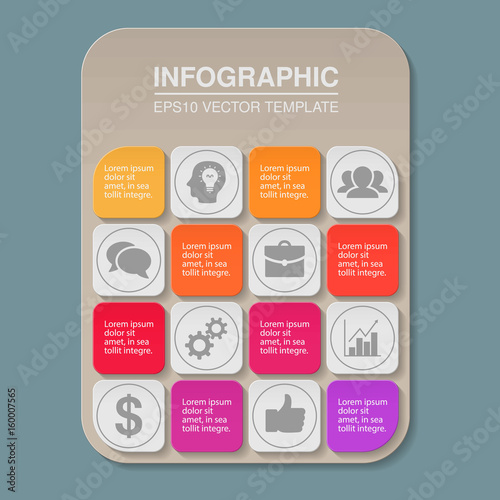 Vector infographic template, 16 options.