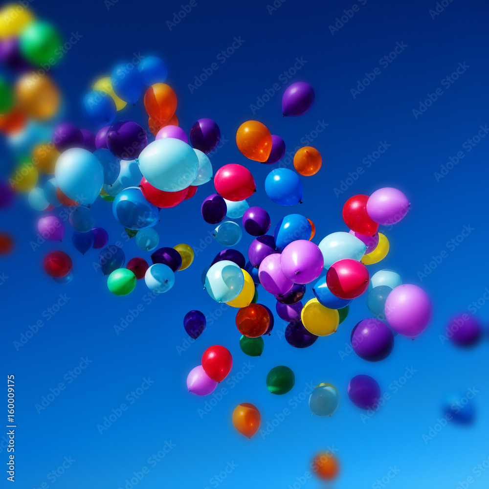 Colorful Balloons flying in the sky party Colorful Balloons flying in the sky party