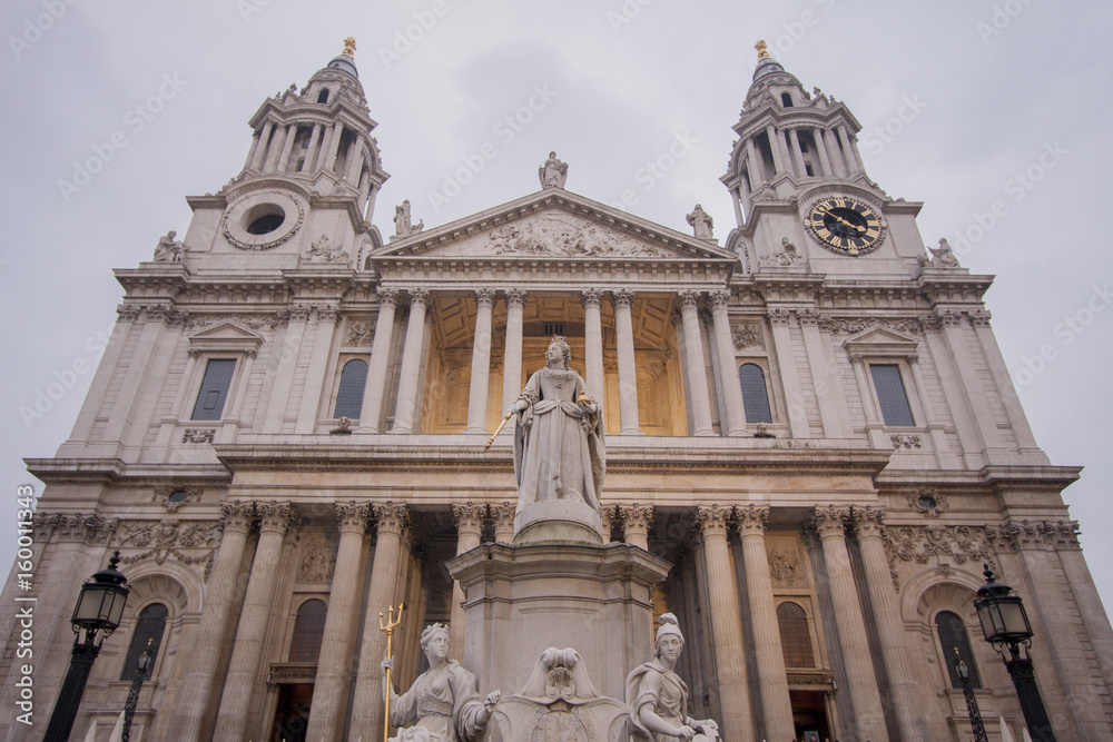 St Paul’s Cathedral, the City in London, England