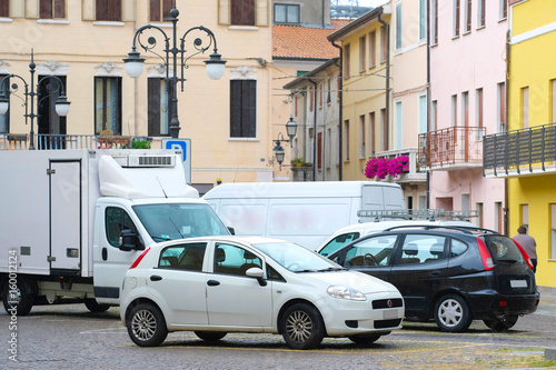 Adria, Italy, June, 7, 2017: cars on a parking in Adria, Italy,