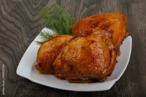 Roasted chicken thigh