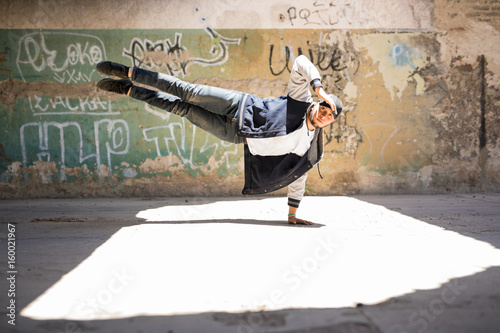 Male dancer doing a handstand